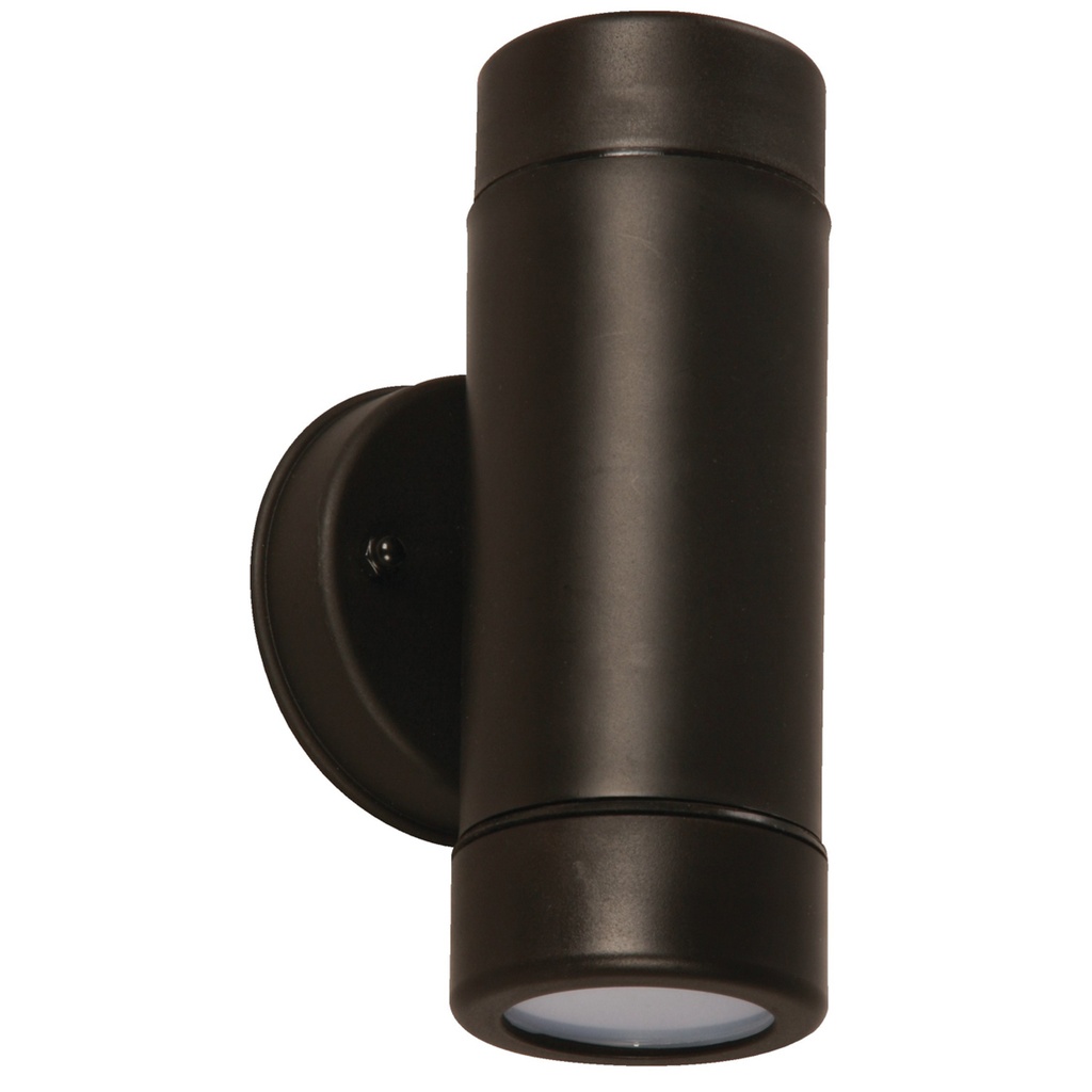 Aplique Pared Moderno Negro Cilindrico Exteriores 2 Luces