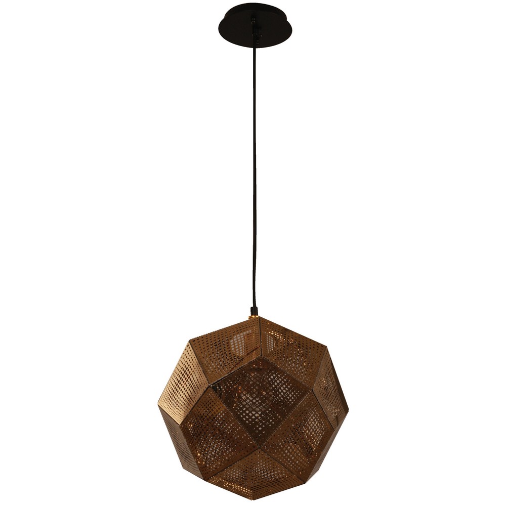 Lámpara Colgante Negro y Dorado 1 Luz E27 60W