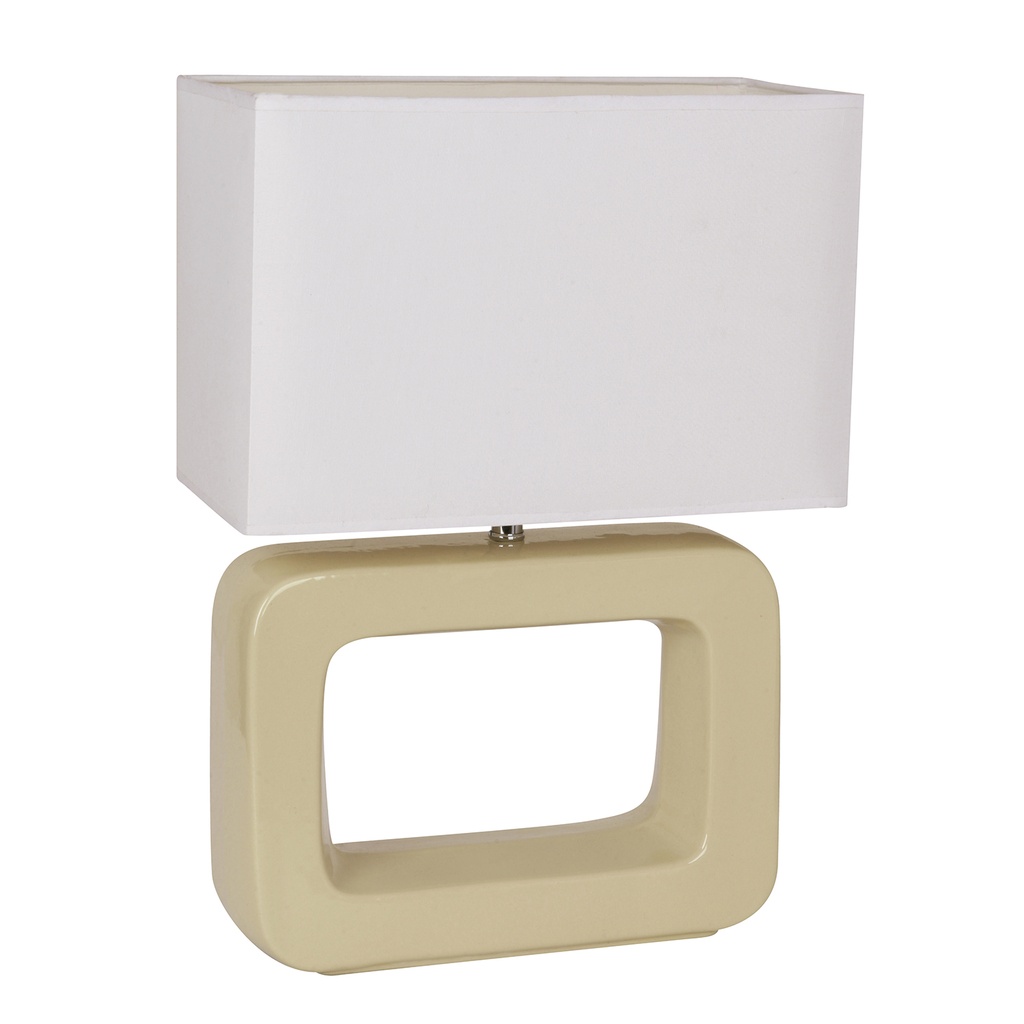 Lámpara Mesa Moderno Crema E27 60w 1 Luz