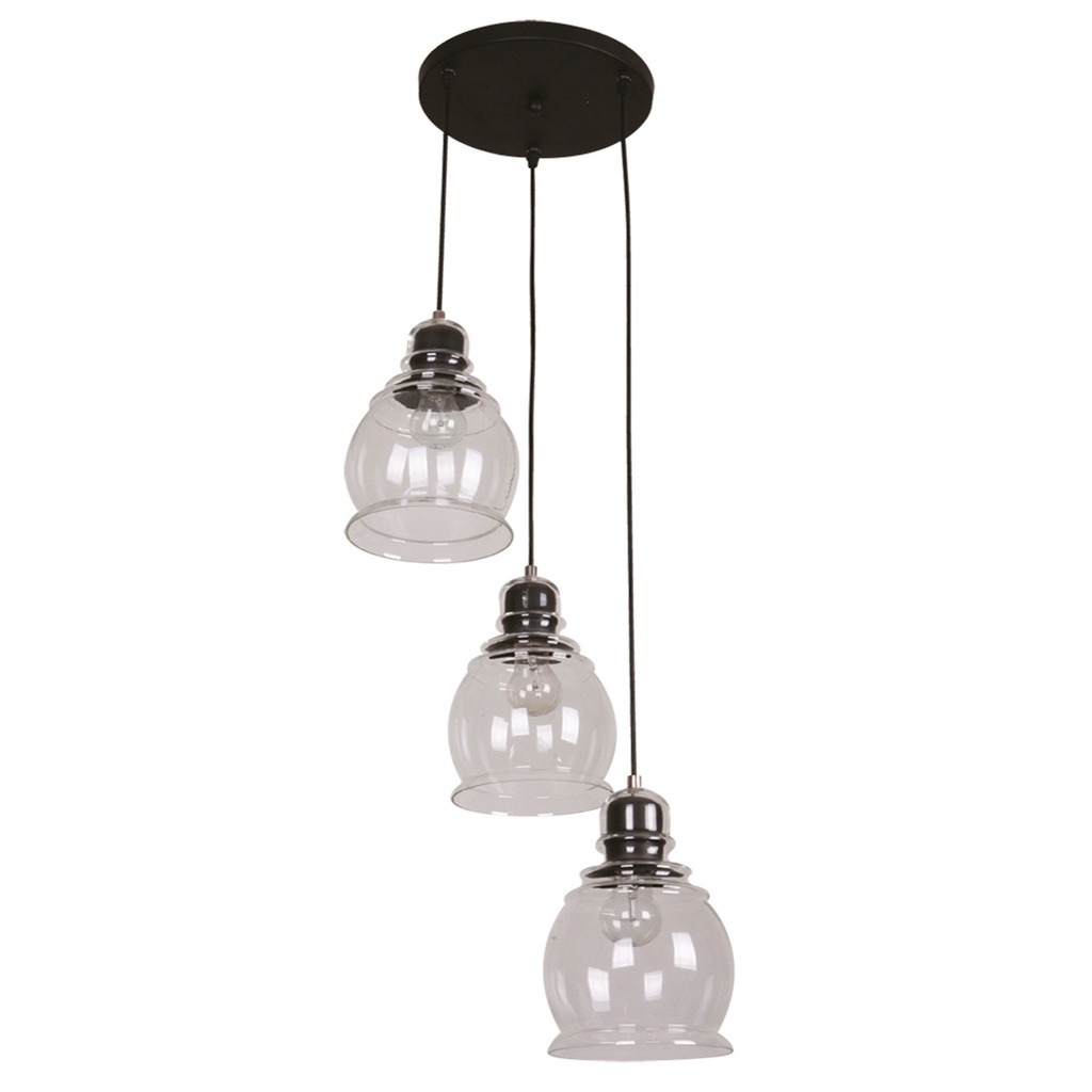 Lámpara Colgante Designers de 40 W Color Negro 3 Luces