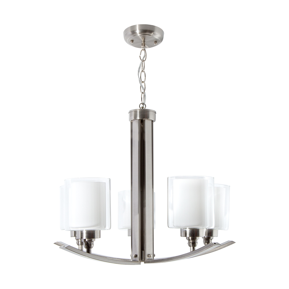 Lámpara de Techo Ike Lite Moderno Níquel Satinado 40W E27 5 Luces