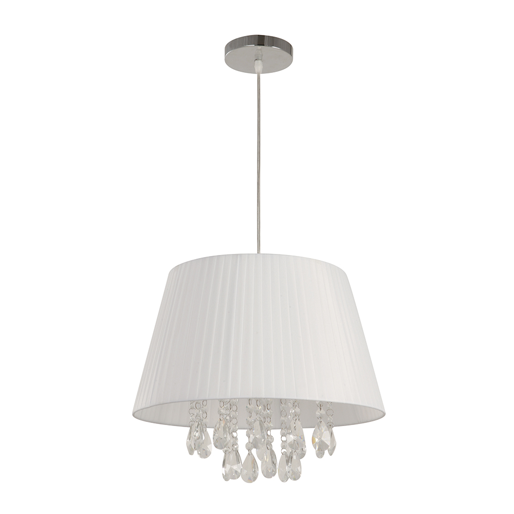 Lámpara Colgante Tela Blanca Transicional 40w E27 1 Luz