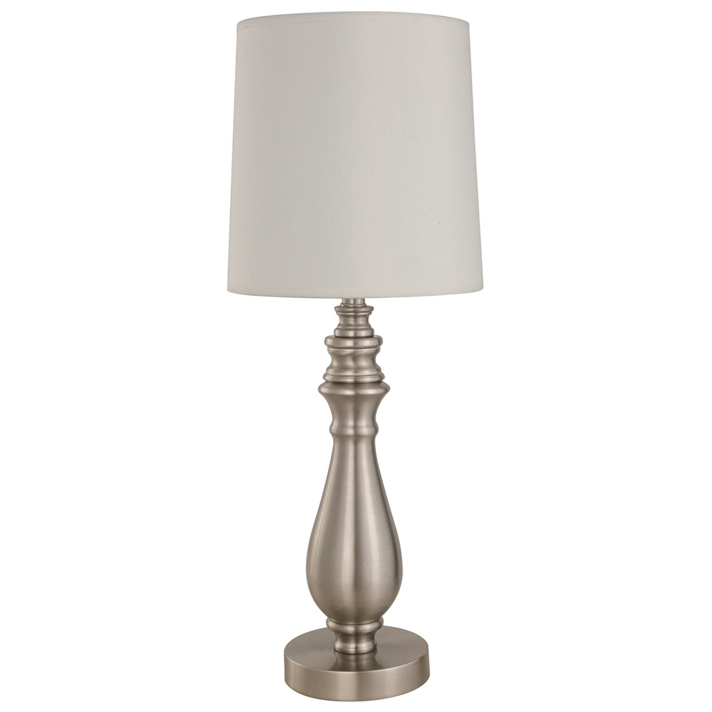 (REVISAR) Lámpara de Mesa Acabado Niquel Estilo Clásico Socket E27 Potencia 60W 1 Luz para recamaras cocinas salas comedores pastillos marca