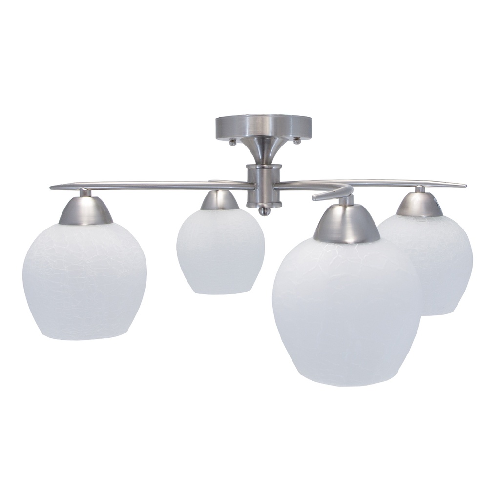 Lámpara De Techo Níquel Satinado 60w E27 4 Luces