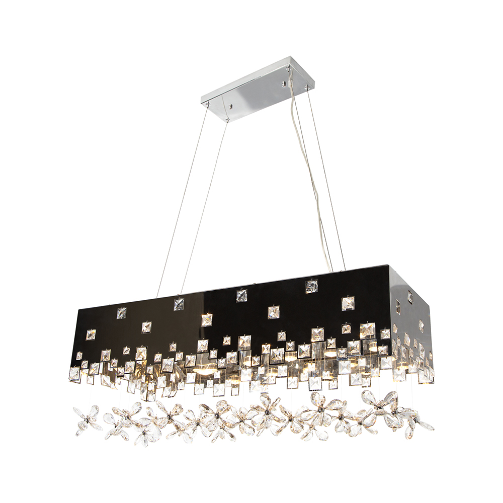 Lámpara Colgante Acero&cromo Led Integrado Luz Cálida 4200k