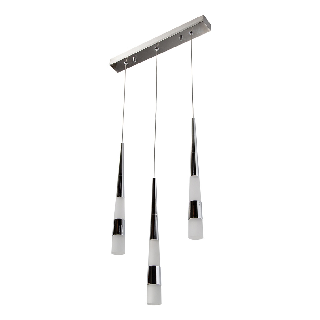 Lámpara Colgante Led, Cromo, 3 Luces Olona