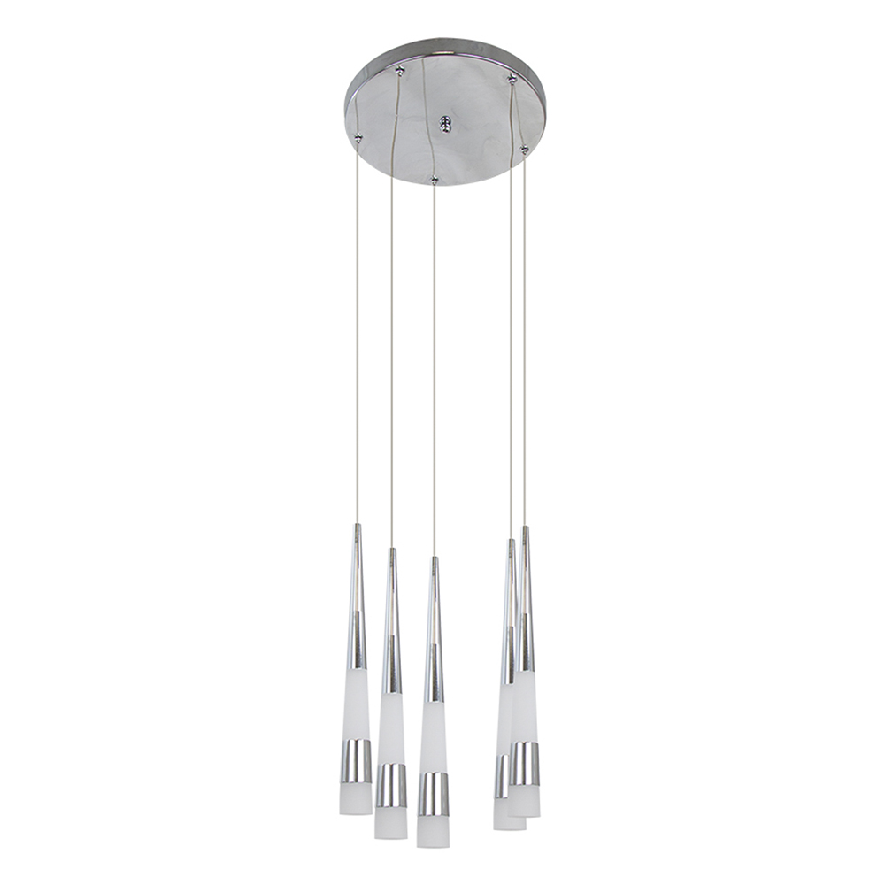 Lámpara Colgante Lumicentro LED Color Cromo de 5 Luces