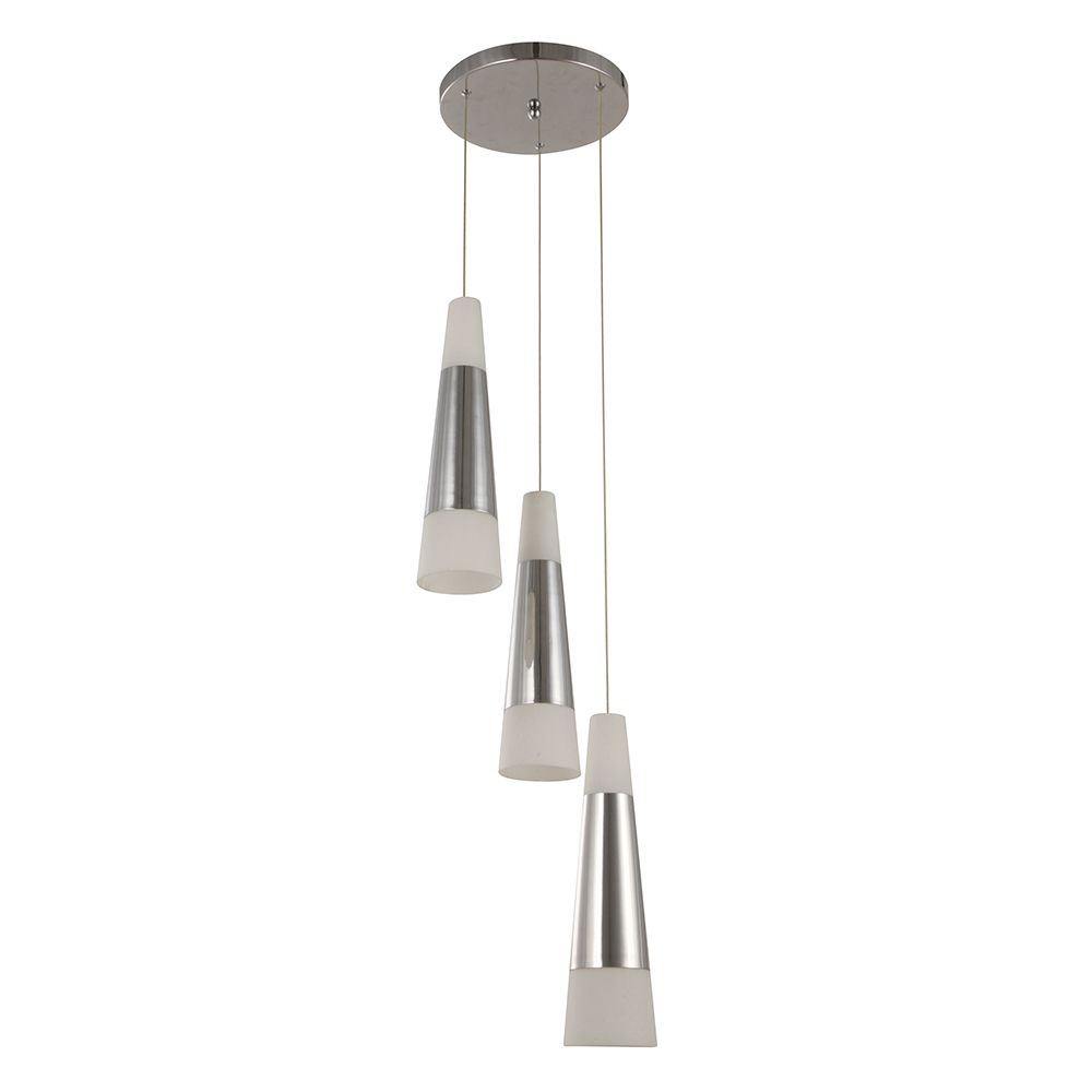 Lámpara Colgante Lumicentro LED Color Cromo de 3 Luces