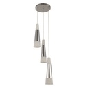 Lámpara Colgante Lumicentro LED Color Cromo de 3 Luces