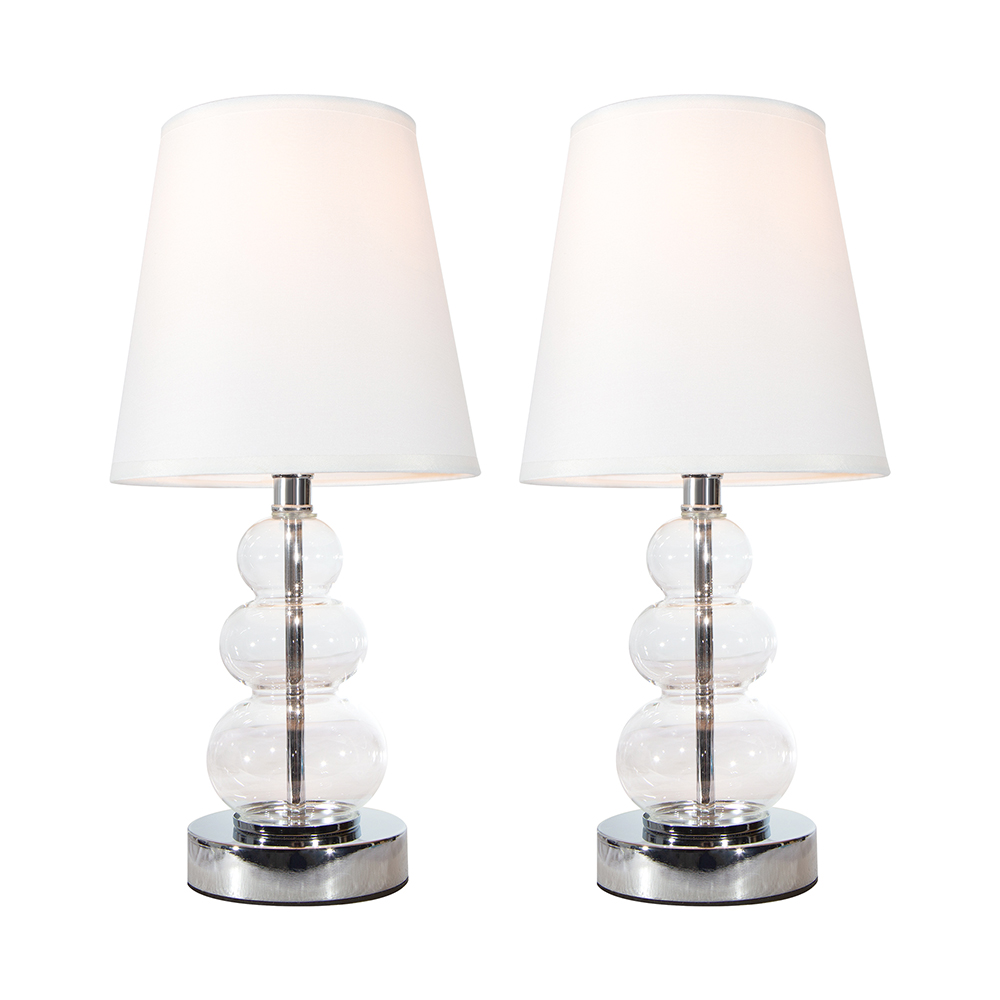 Lámpara de mesa, Transparente 1L E27 40W, 2 Piezas