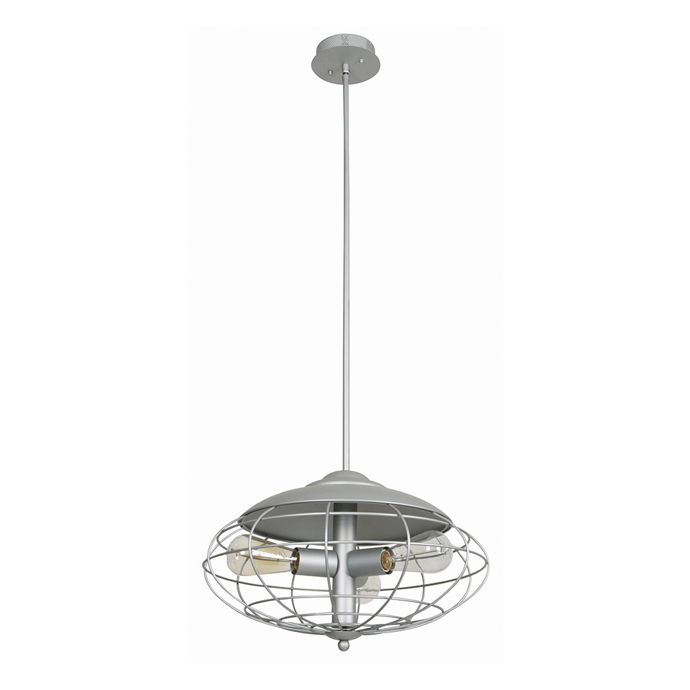 Lámpara Colgante Color Plata 60 W de 3 Luces