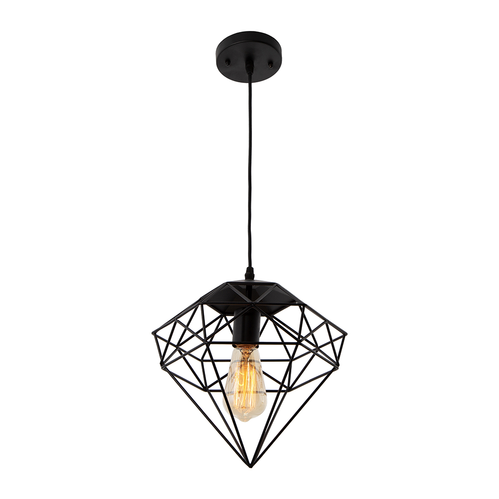 Lámpara Colgante, Negro Mate, 1 Luz Savio