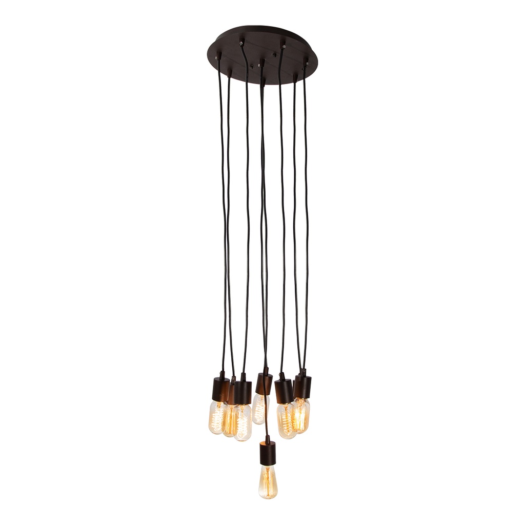 Lámpara de Techo LED Color Negro 24 W 8 Luces