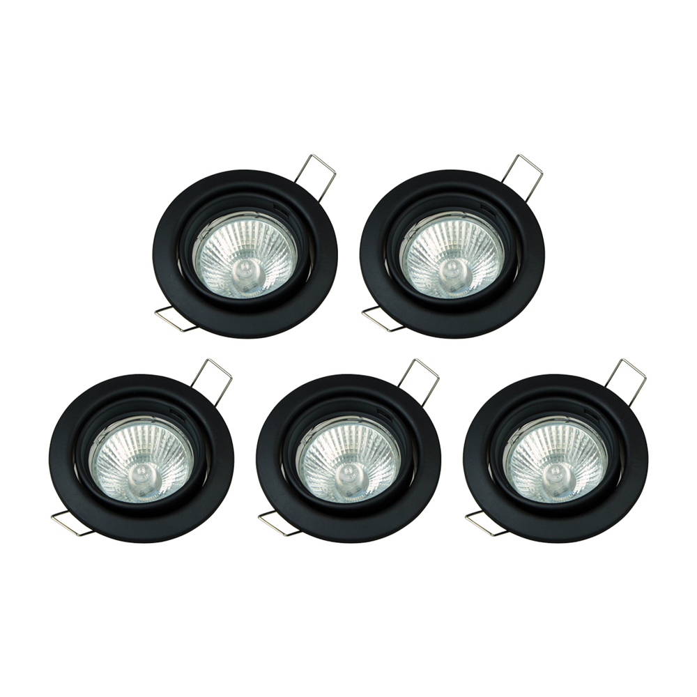 Lámpara Empotrable Lumicentro 5 Pack Negro 1 Luz G6.35