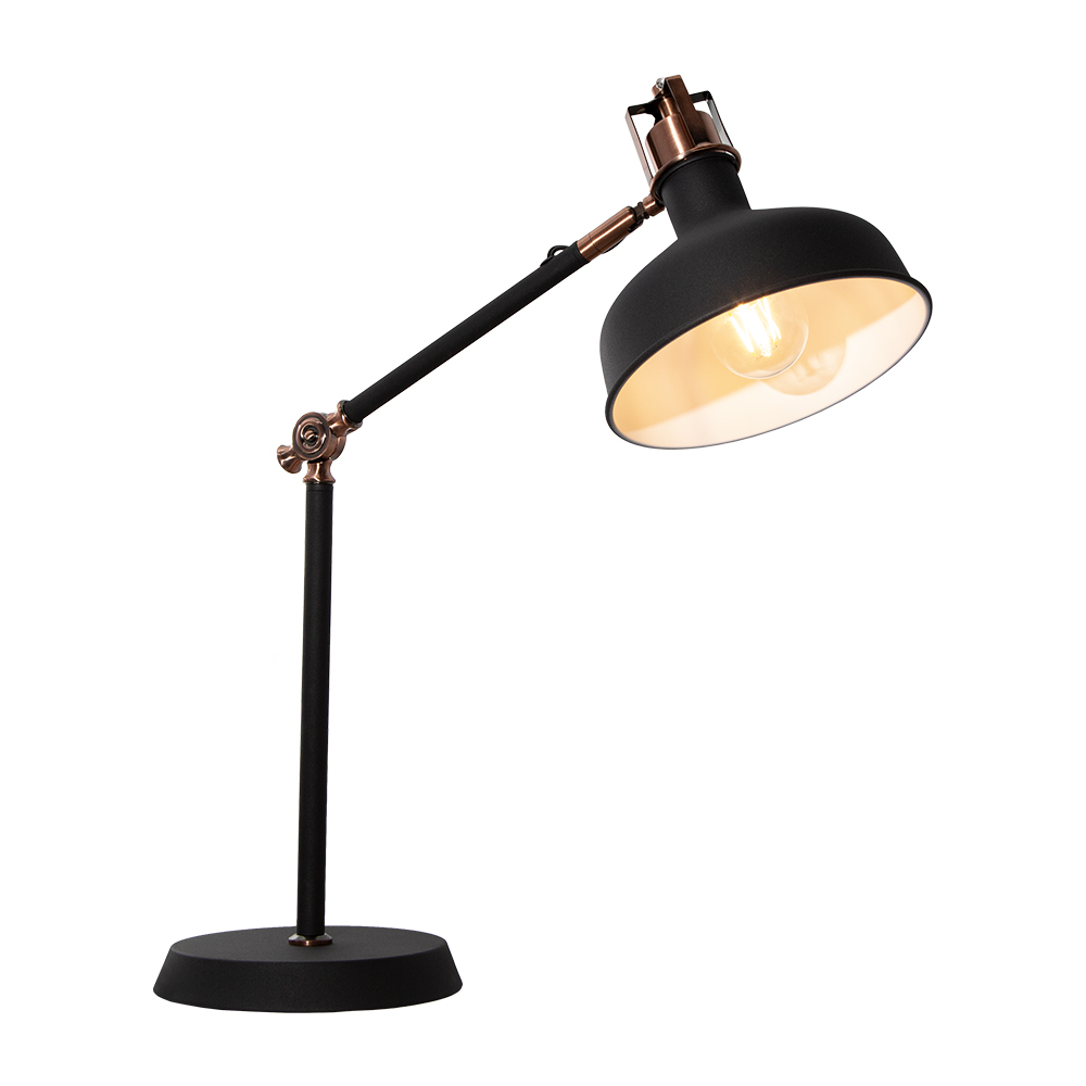 Lampara De Mesa Moderno Negro 60W E27 1 Luz