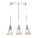 Lámpara Colgante Ike Lite de 40 W Color Cromo Transparente de 3 luces