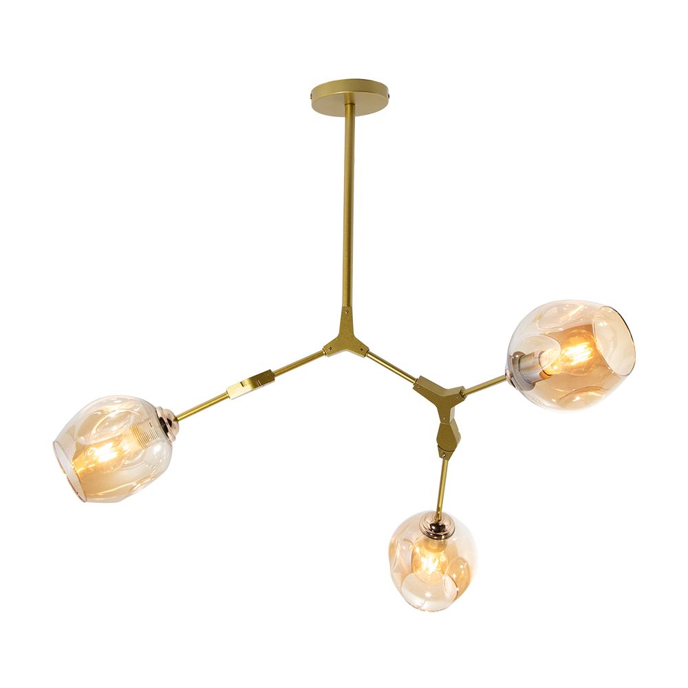 Lámpara de Techo Designers Dorado 3 Luces 40W E27