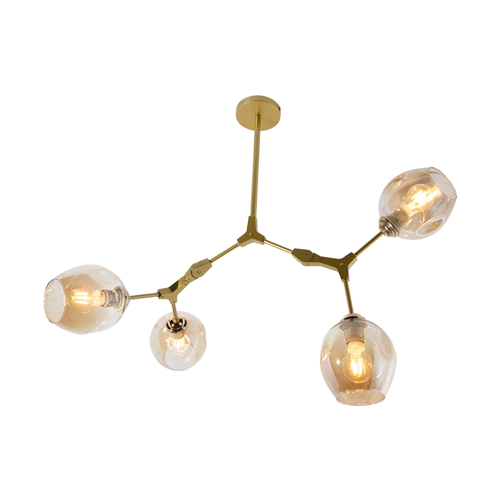 Lámpara de Techo Designers Dorado 4 Luces 40W E27