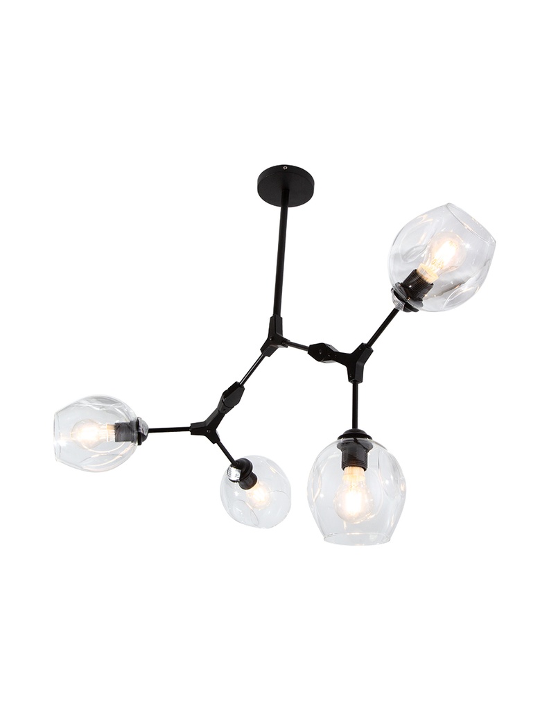 Lámpara de Techo Designers Negro 4 Luces 40W E27