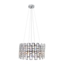 Lámpara Colgante Acero Inoxidable Cristal 3 Luces GU10 50W