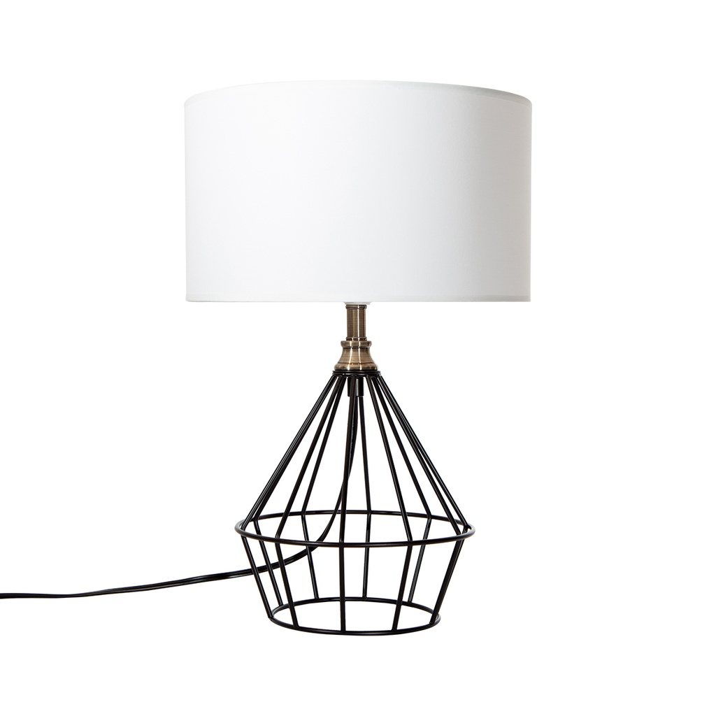 Lámpara de Mesa Geométrica Negro & Bronce 60w E27 1 Luz