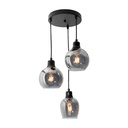 Lámpara Colgante Moderna Acabado en Negro Socket E27 40w 3 Luces