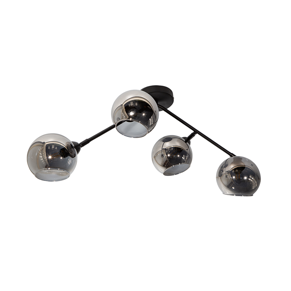 Lámpara de Techo, Negro, 4 Luces, 40W, E14