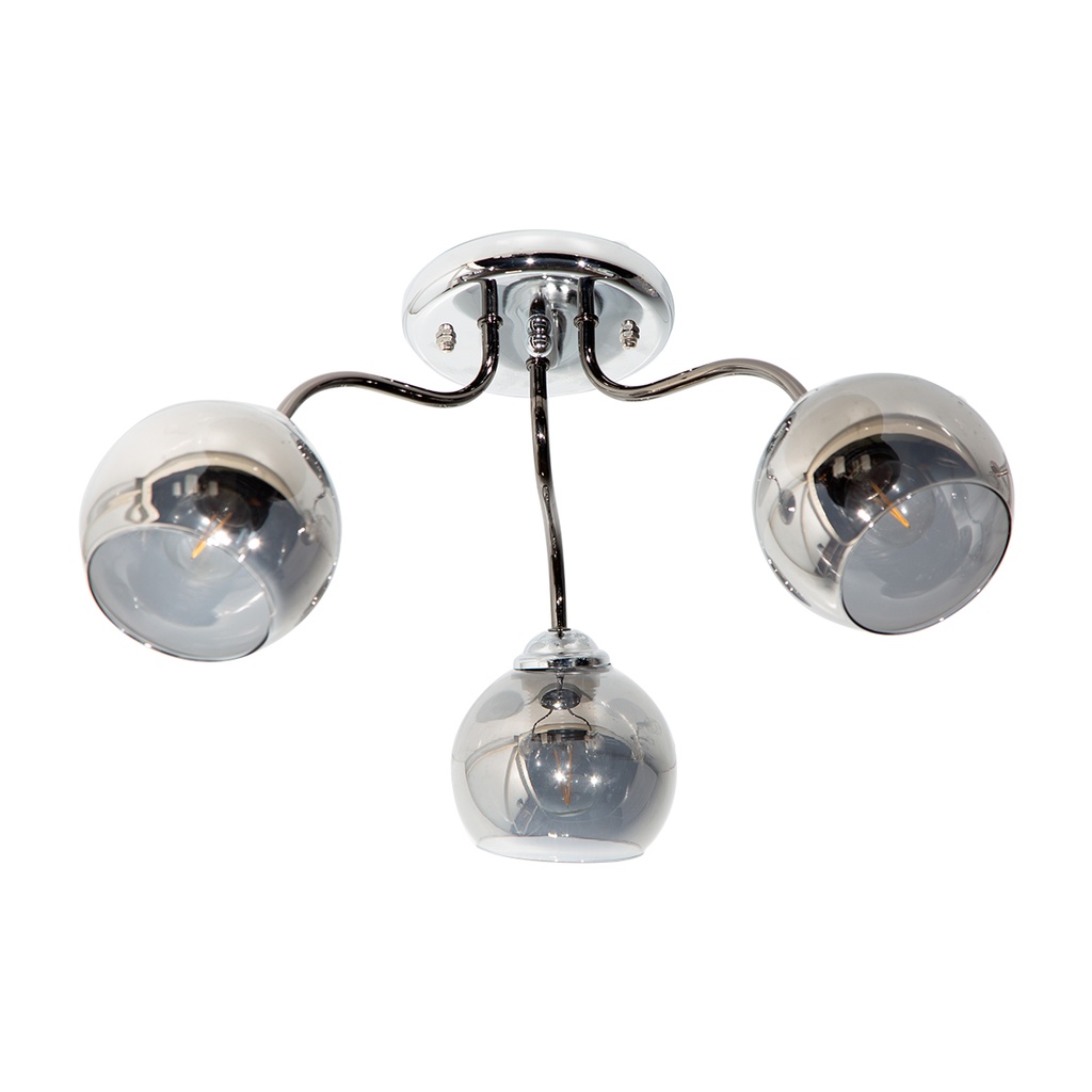 Lámpara de Techo Moderno Cromo Negro E27 40w 3 Luces