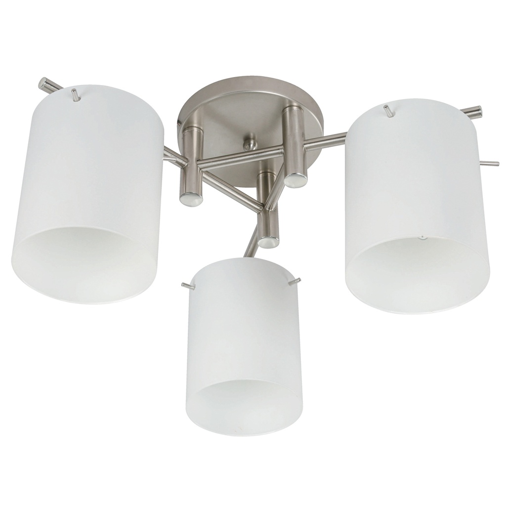 Lámpara De Techo Níquel Satinado 60w E27 3 Luces