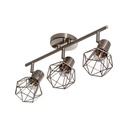 Lámpara de Techo Riel Níquel Satinado E27 60w 3 Luces