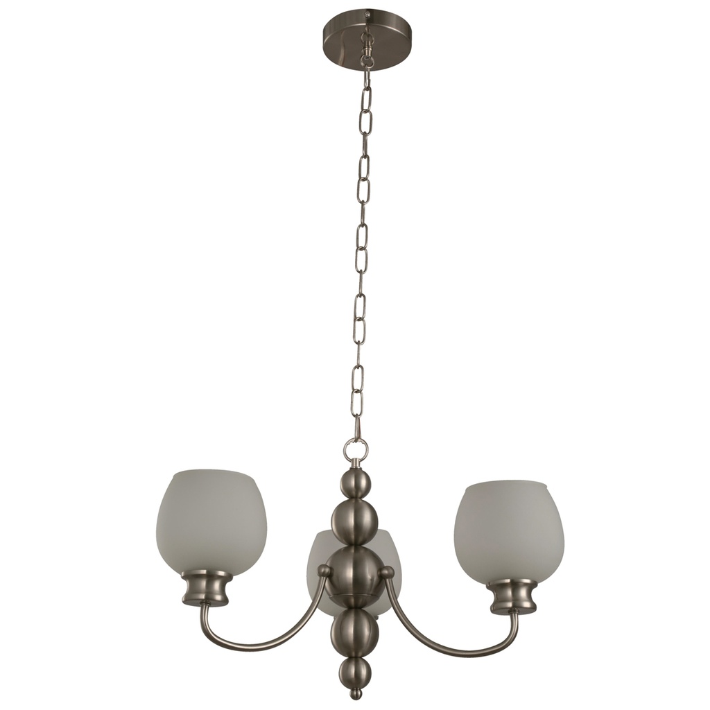 Lámpara Colgante Níquel Satinado E27 60w 3 Luces