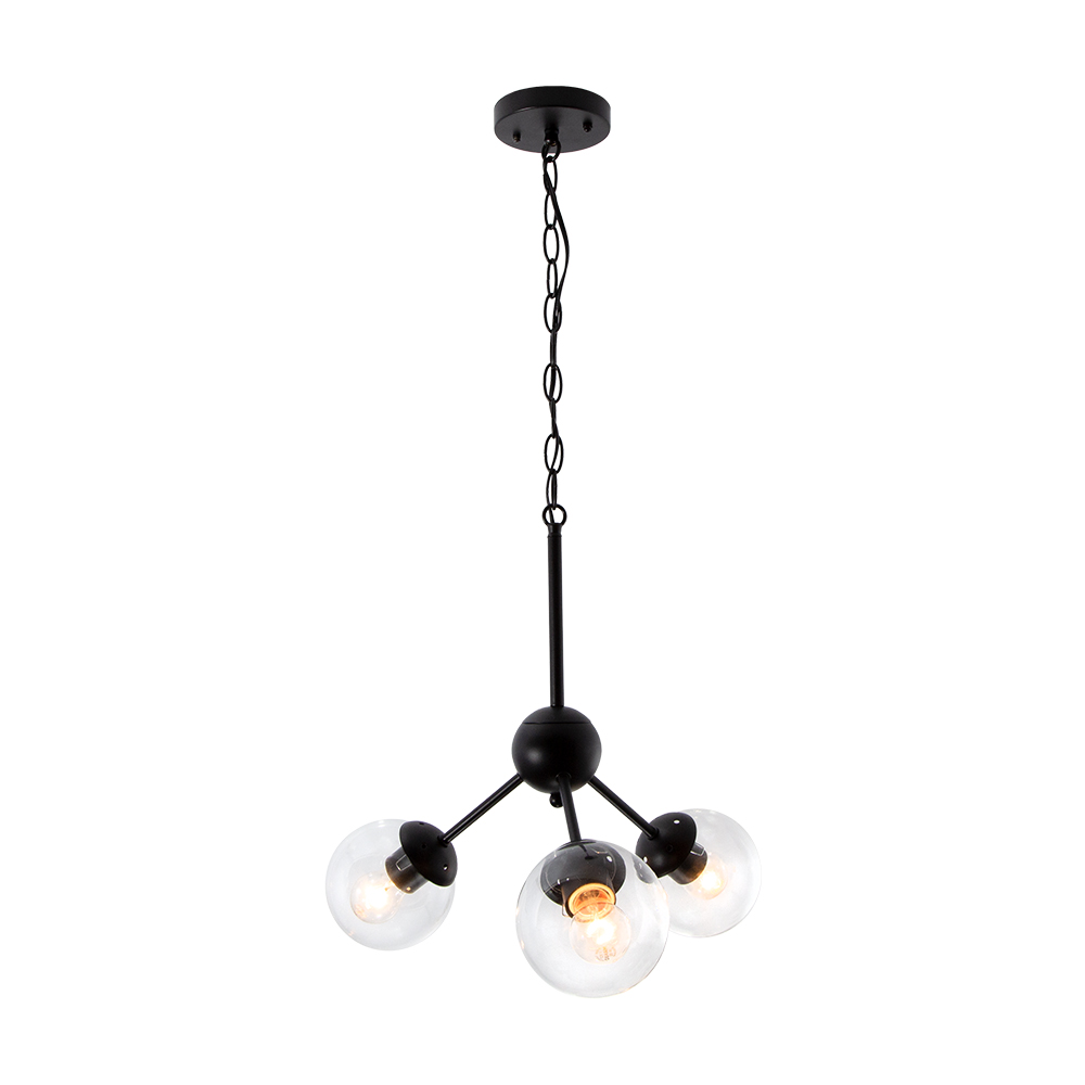 Lámpara Colgante Moderna Ike Lite Negro 60W E27 de 3 Luces