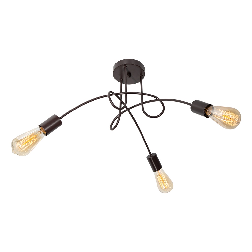 Lámpara de Techo Araña Chocolate Vintage E27 40w 3 Luces