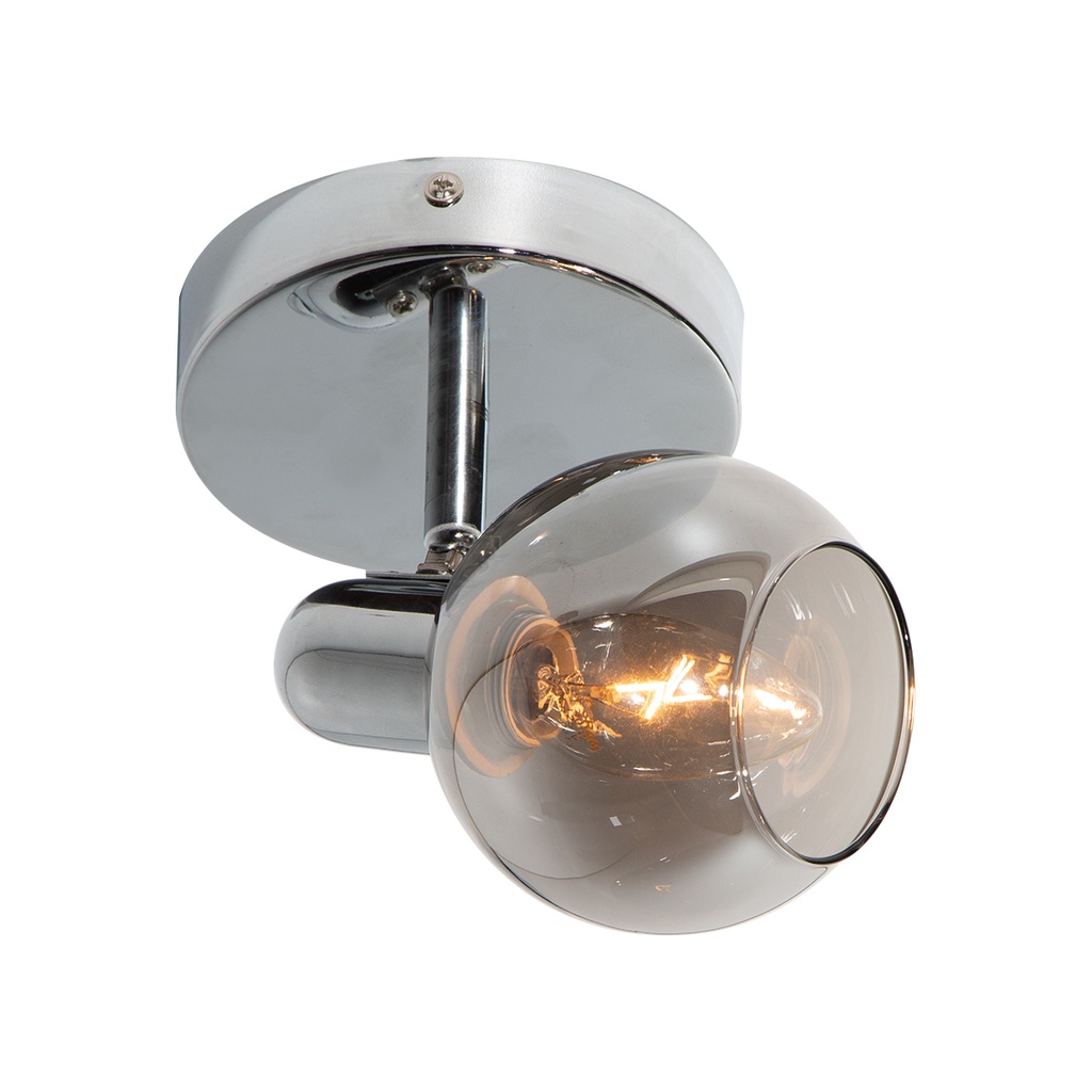 Lámpara de Techo / Pared Ahumado Cromo E14 40w 1 Luz
