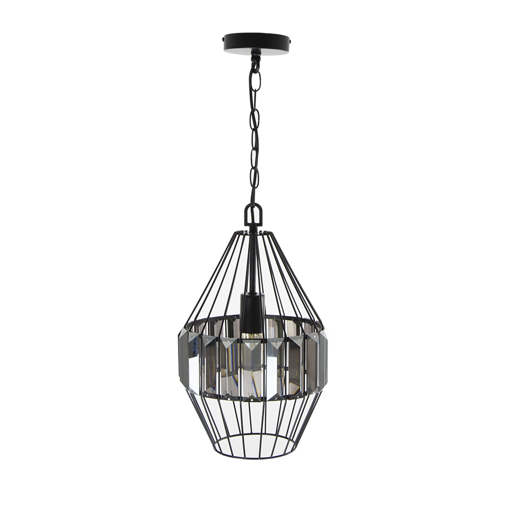 Lámpara Colgante Vintage E26 60w Negro Mate 1 Luz