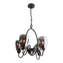 Lámpara Colgante  Negro Vidrio Ahumado 60W E26 4 Luces