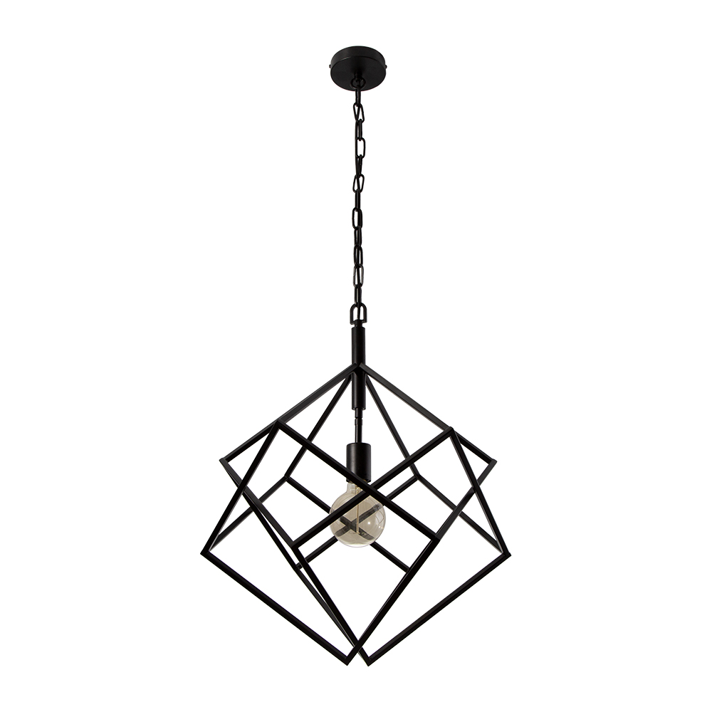 Lámpara Colgante Geometrica Vintage Negra E27 60w 1 Luz