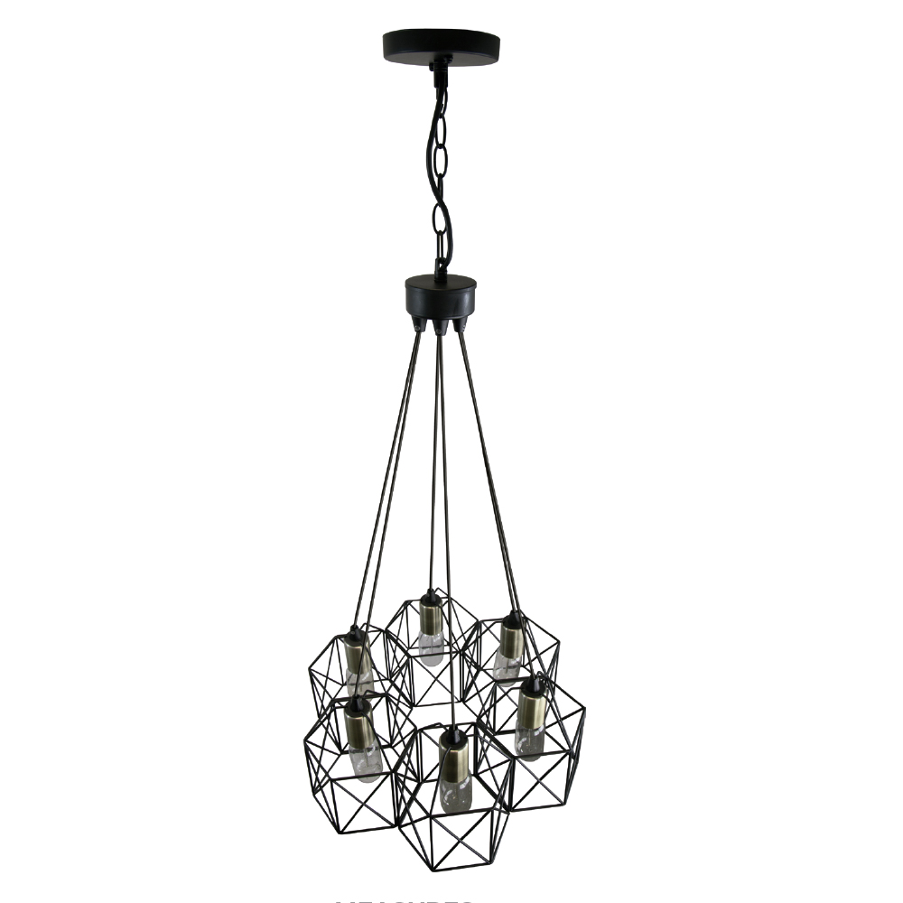 Lámpara Colgante Vintage Industrial E26 40w 6 Luces