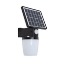 Lámpara Panel Solar Negra 8w LED Sensor Movimiento Exterior