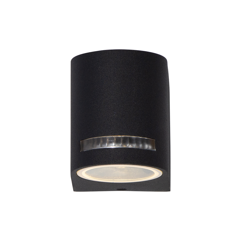 Aplique Pared Exteriores Cilíndrico Negro 5w Gu10 1 Luz