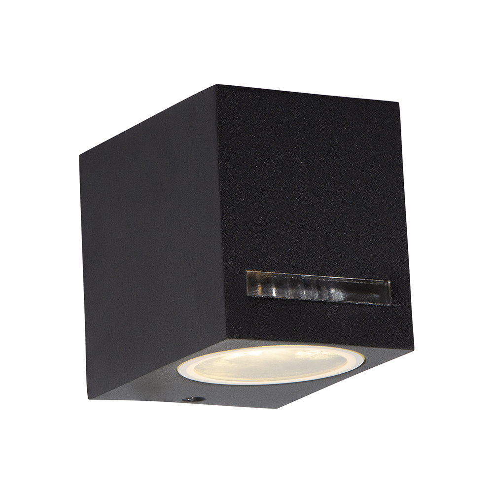 Aplique  Pared Exteriores Cubico Negro 5w Gu10 1 Luz