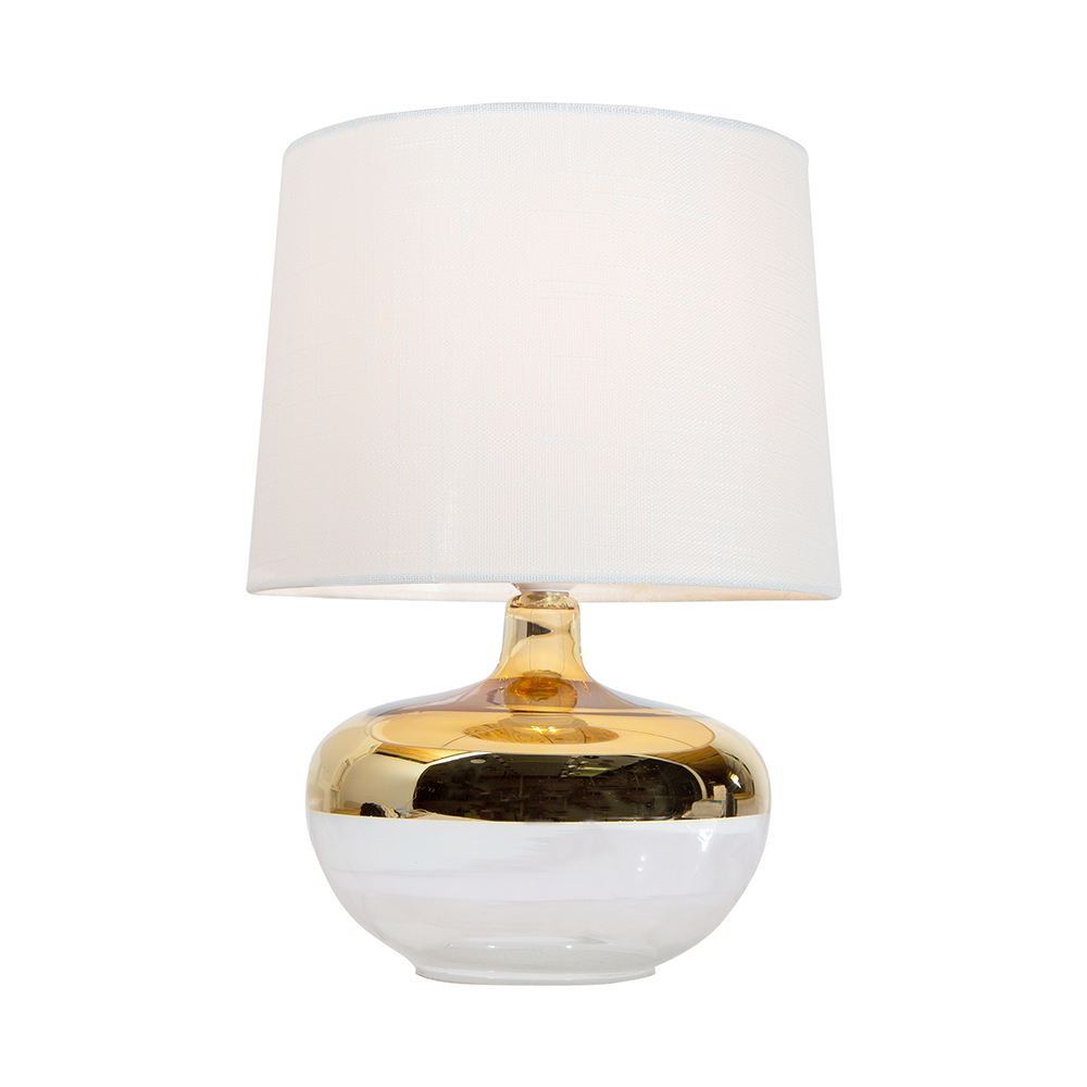 Lámpara de mesa, Transparente y dorado 1L E27 60W