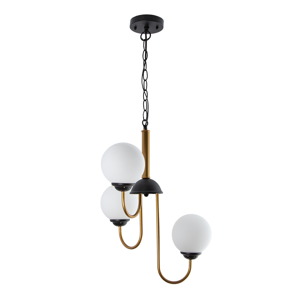 Lámpara de Techo Designers Negro y Bronce Dorado 40W E27 de 3 Luces