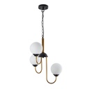 Lámpara de Techo Designers Negro y Bronce Dorado 40W E27 de 3 Luces