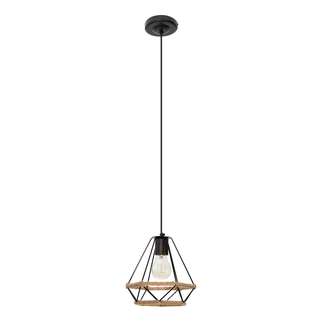 Lámpara Colgante Moderno Negro 40w E27 1 Luz acabado geométrico
