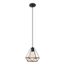 Lámpara Colgante Moderno Negro 40w E27 1 Luz acabado geométrico
