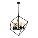 Lámpara Colgante Vintage Candil Negro 60w E27 6 Luces