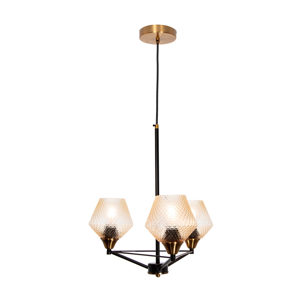 Lámpara Colgante Bronce Dorado 60w E27 3 Luces