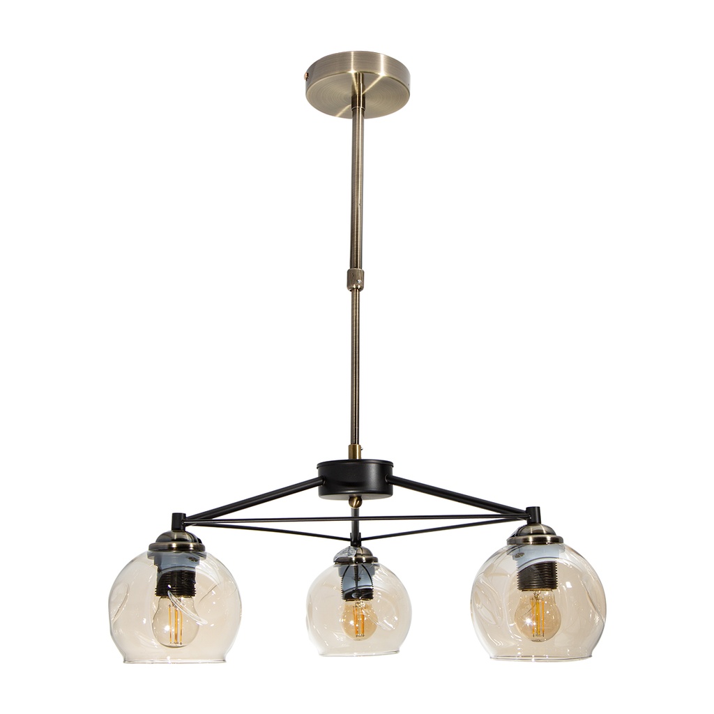 Lámpara Colgante Negro Cobre E27 40W 3 Luces