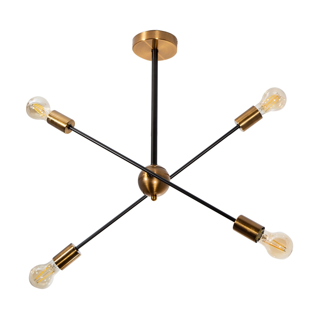 Lámpara Colgante Moderno Bronce 60w E27 4 Luces